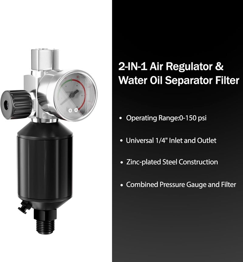 GATTLELIC HVLP Air Spray Gun with 1.4/1.7/2mm Nozzles & Air Compressor Regulator, Air Spray Paint Gun w/10pcs 600cc Mixing Cup and Lids, Automotive Paint Sprayer for Car, House Painting, Furniture - Image 5